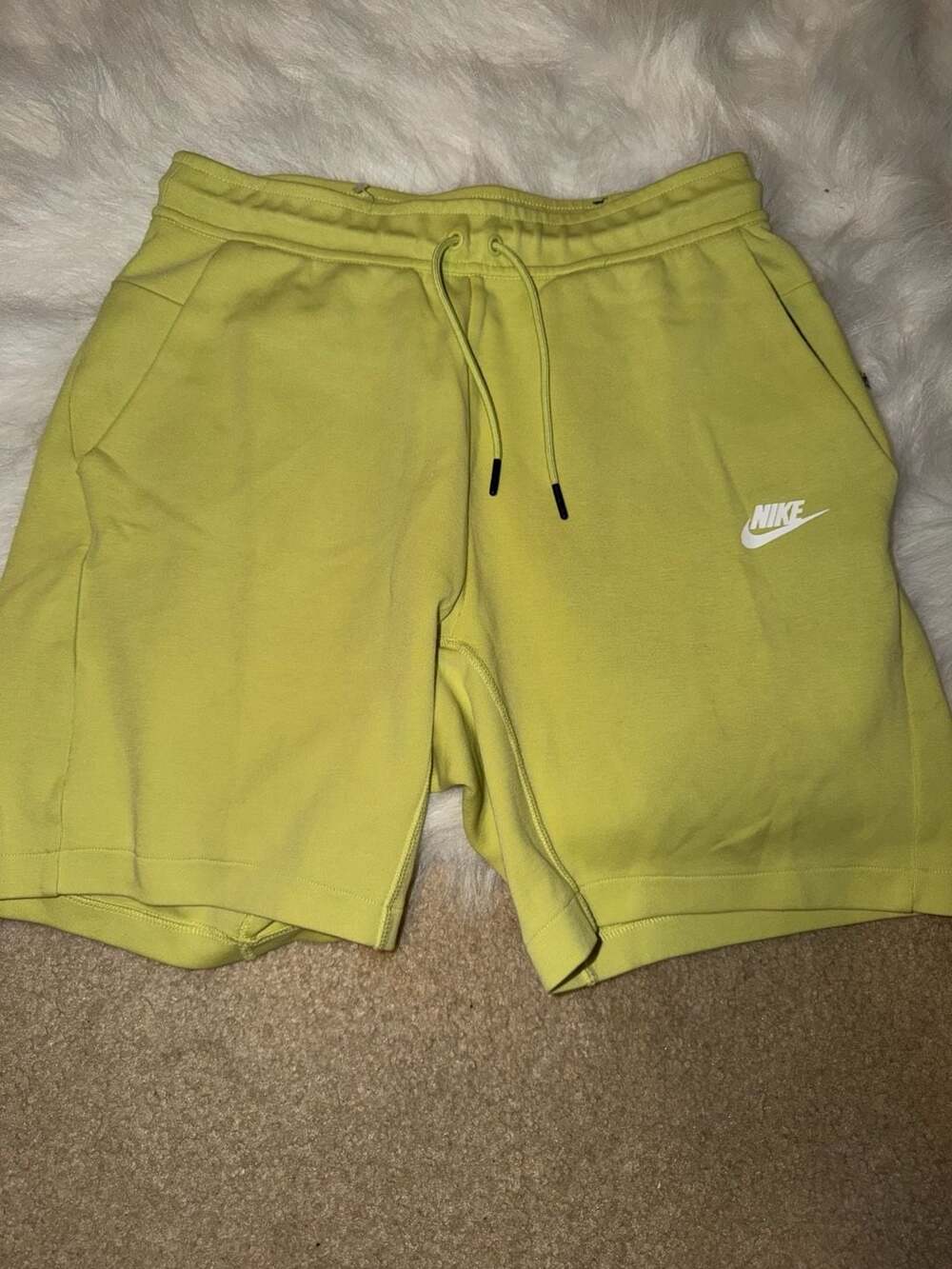 Nike Tech Fleece Shorts Size Small Neon Yellow